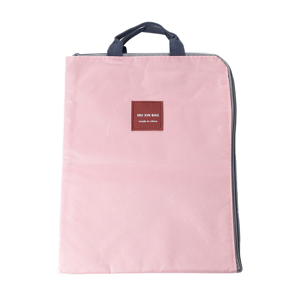 Large Zipper Canvas Organizer Bag A4 Size File Pocket File Bag File Folder Document Bag Briefcase: Pink
