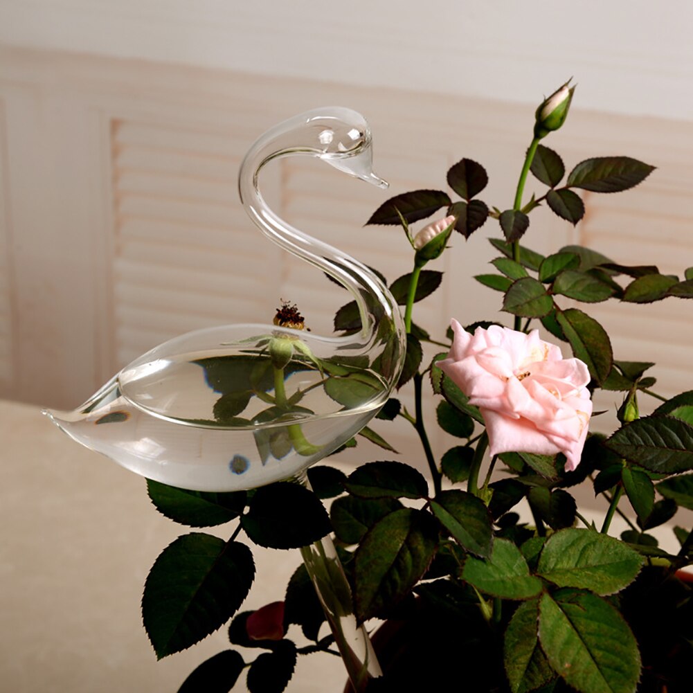 Nette Glas Schnecke Vogel Schwan Pflanzen Selbst Bewässerung Tropf Blume Wasser Zubringer Werkzeug