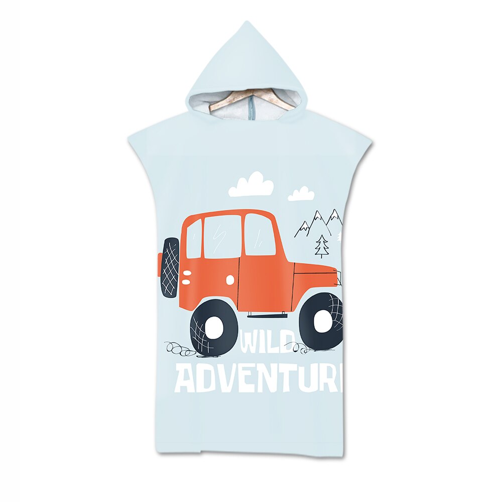 Cute Cartoon Animals Microfiber Hooded Beach Towel For Kid Adults Swimming Cloak: 8
