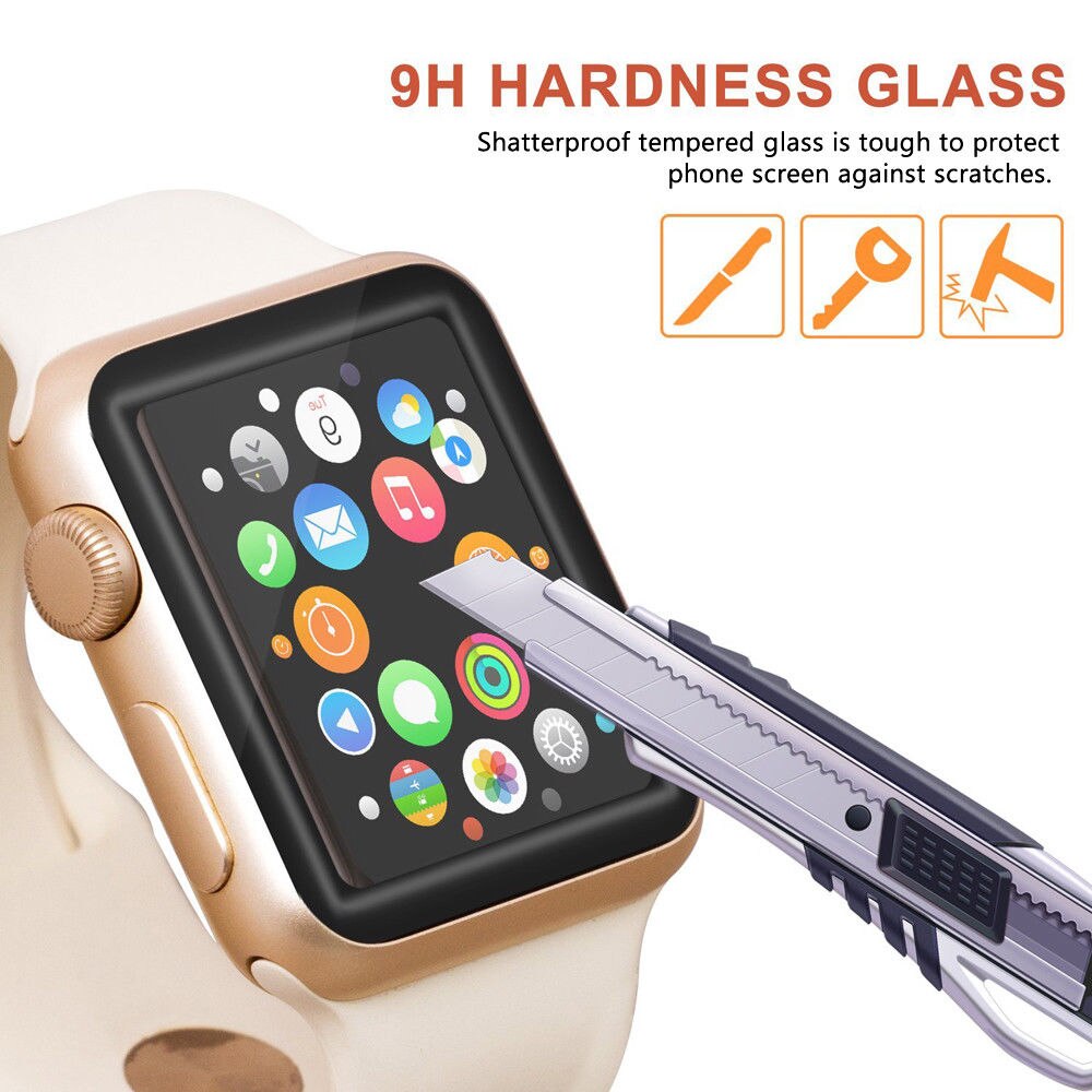 2 pakke skabelonglas til apple watch 44mm iwatch serie 5 4 3 2 1 alle versioner beskytter 100%  skærmen 42mm 40mm 38mm i alle størrelser