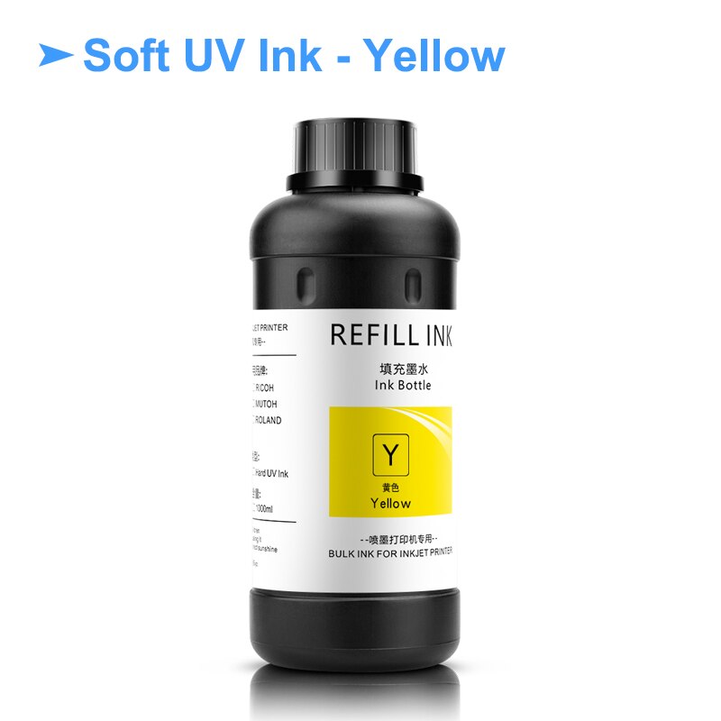 500ML LED UV tusz do Roland ECO-UV ECO-UV2/UV4/UV5/UVS LEF-12 LEF-20 LEF-30 LEF-200 LEF-300 LEC-300 LEC-330 LEC-540 LEJ-640: Soft - Yellow