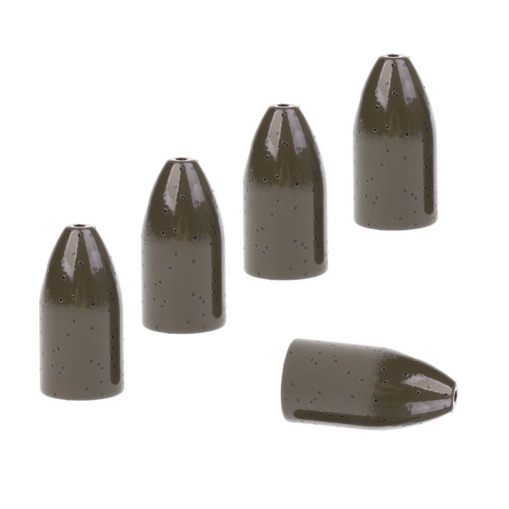 2-6Pcs/set Fishing Tungsten Weights Copper Alloy Weight Bullet Shape Sinkers Flipping/Worm Weights 5.3g-28g: Green Pumpkin 7.2g 