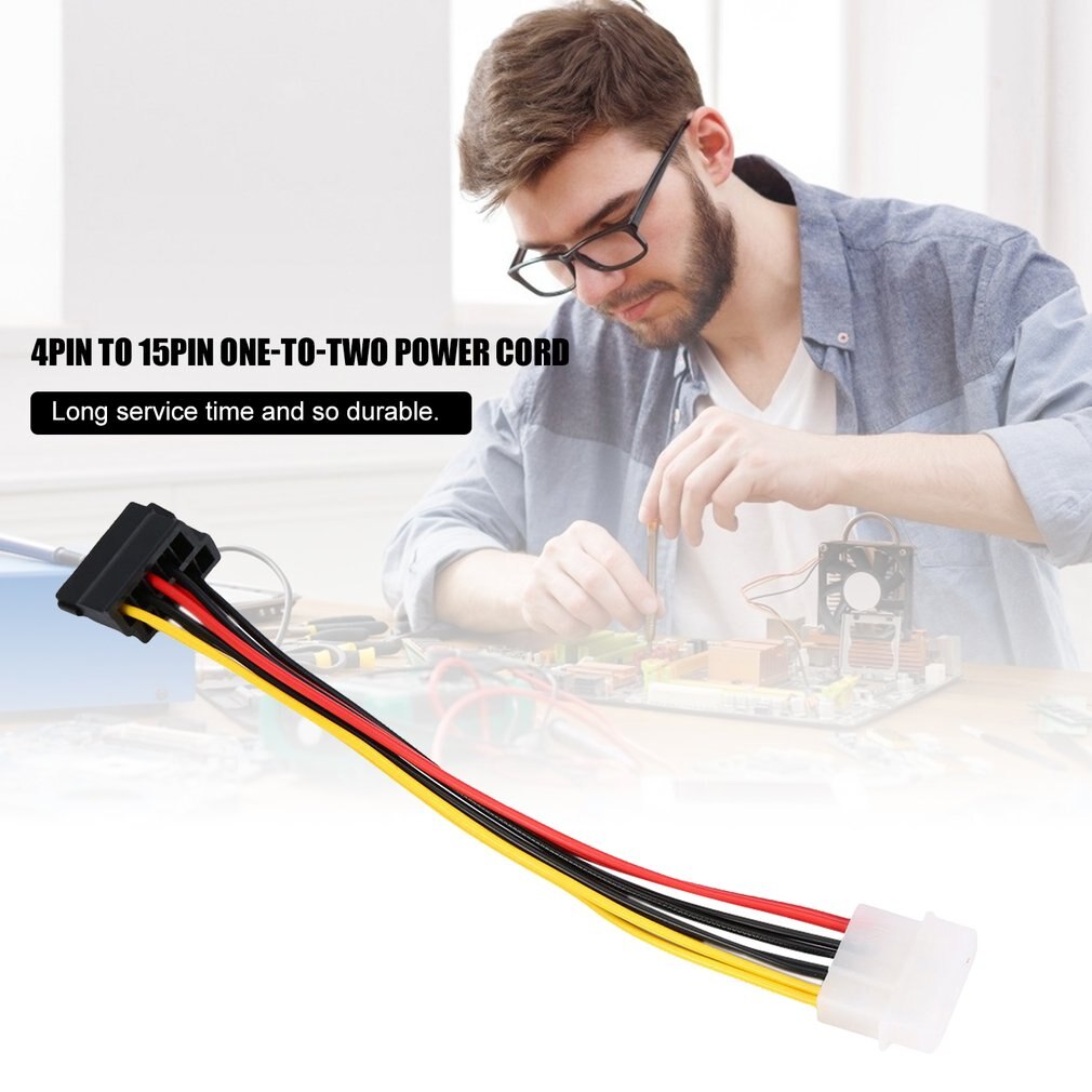 SATA POWER CABLE Molex IDE 4 I 6 Pin Male To SATA 15 Pin Female Power...