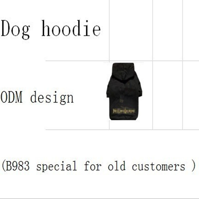 Mode Merken Hond Hoodie Katoen Jassen Voor Herfst Winter Zwart Wit B983