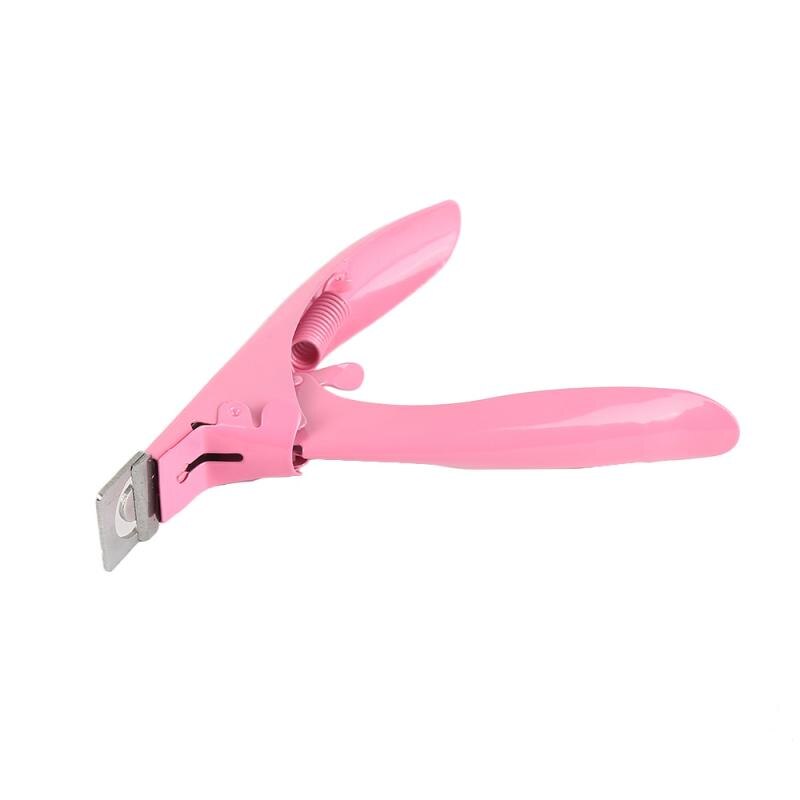 1pcs Nail Art Edge Cutter Acrylic False Nail Clipper Tips Special Type U Manicure Pedicure PINK Nipper Tools TSLM1: Nail Art Nipper