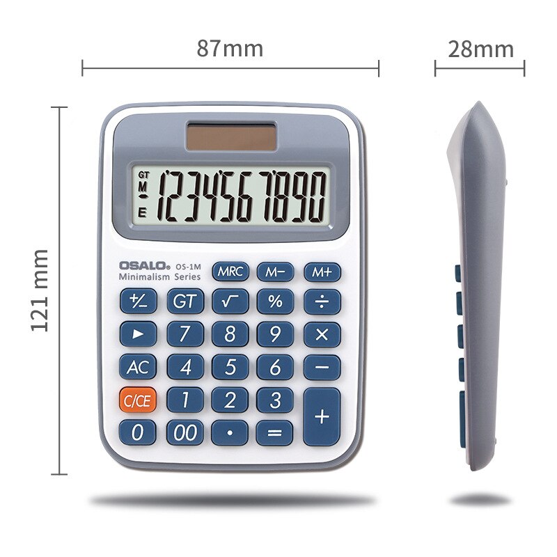 Desktop Calculator Handheld Mini Primary School Student Solar Dual Power 10 Digit Display Abs Plastic Material Os-1m Computer