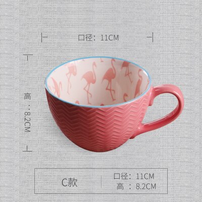 Keramische Handgeschilderde Koffiekopje Creatieve Vintage Cup Cafe Bar Levert Reliëf Persoonlijkheid Ontbijt Cup
