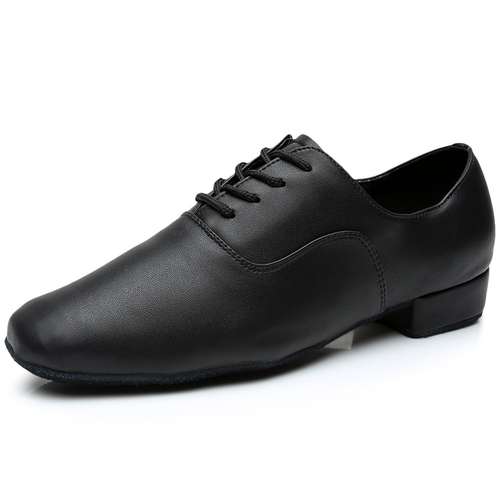 KLV Mens mens dance shoes latin Black Leather Ballroom Morden Latin Jazz Discount Ballroom male Salsa Dance Shoes#3