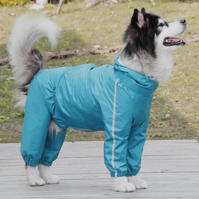 Hond Regenjas Waterdichte Overalls Voor Medium Grote Honden Lange Mouw Jumpsuit Kleding Met Kap Regenachtige Dag Apparel