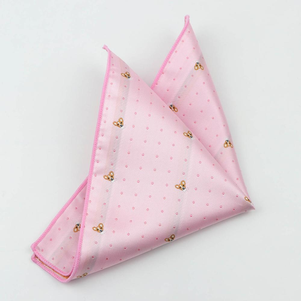 Dejlig corgi bamse doggy hankie jacquard polyester lomme firkantet business smoking slips mænd lommetørklæde gavetilbehør: 5