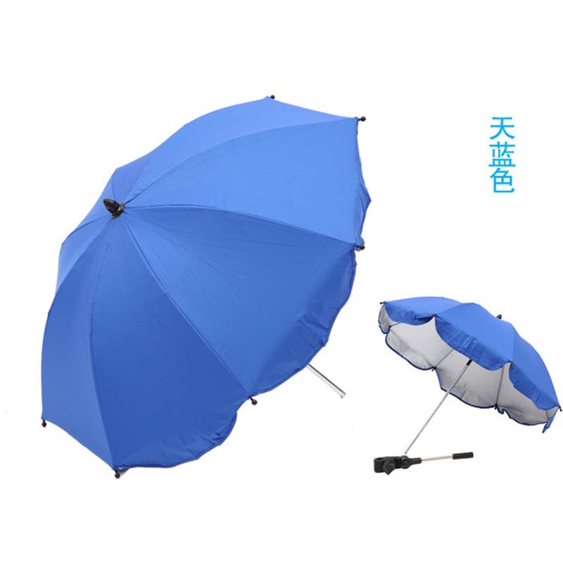 Deaf child stroller umbrella free bending baby stroller umbrella parasol fixture child umbrella UV protection: Blue