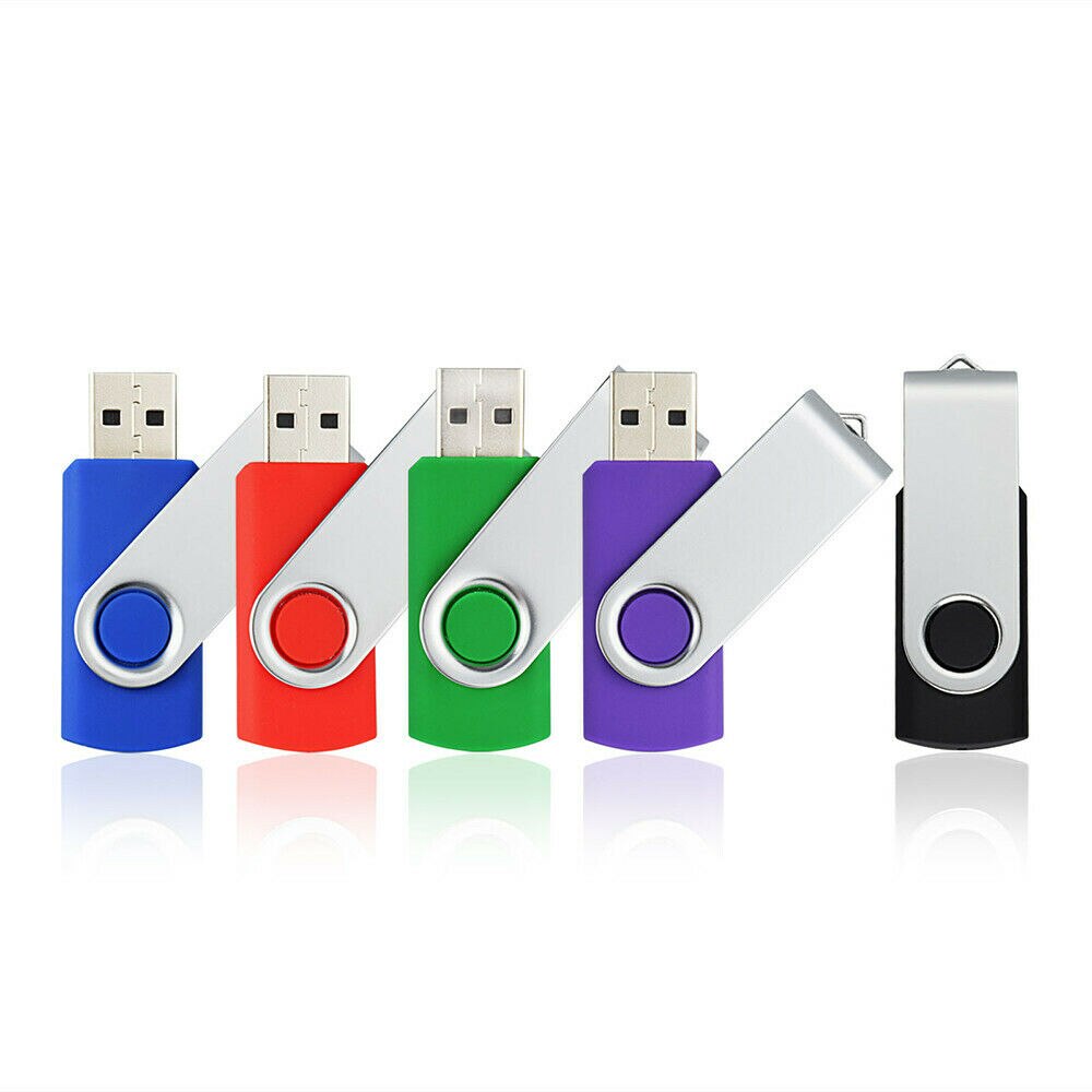 Topesel 5pcs usb flash drives giratória memória vara caneta polegar unidades u disco mix-cor