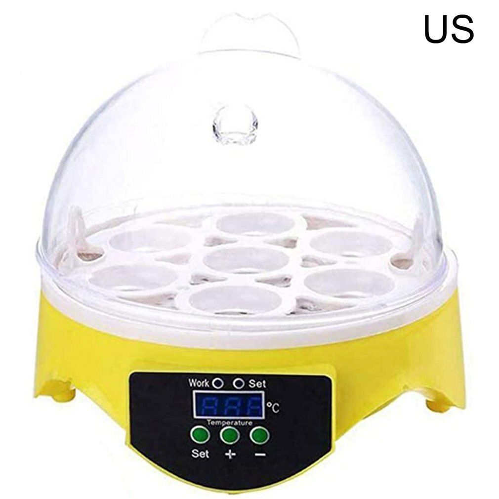7/16 Eggs Incubator Brooder Bird Quail Incubator Chick Hatchery Incubator Poultry Hatcher Turner Automatic Farm Incubation Tool: 7 Eggs US 110V