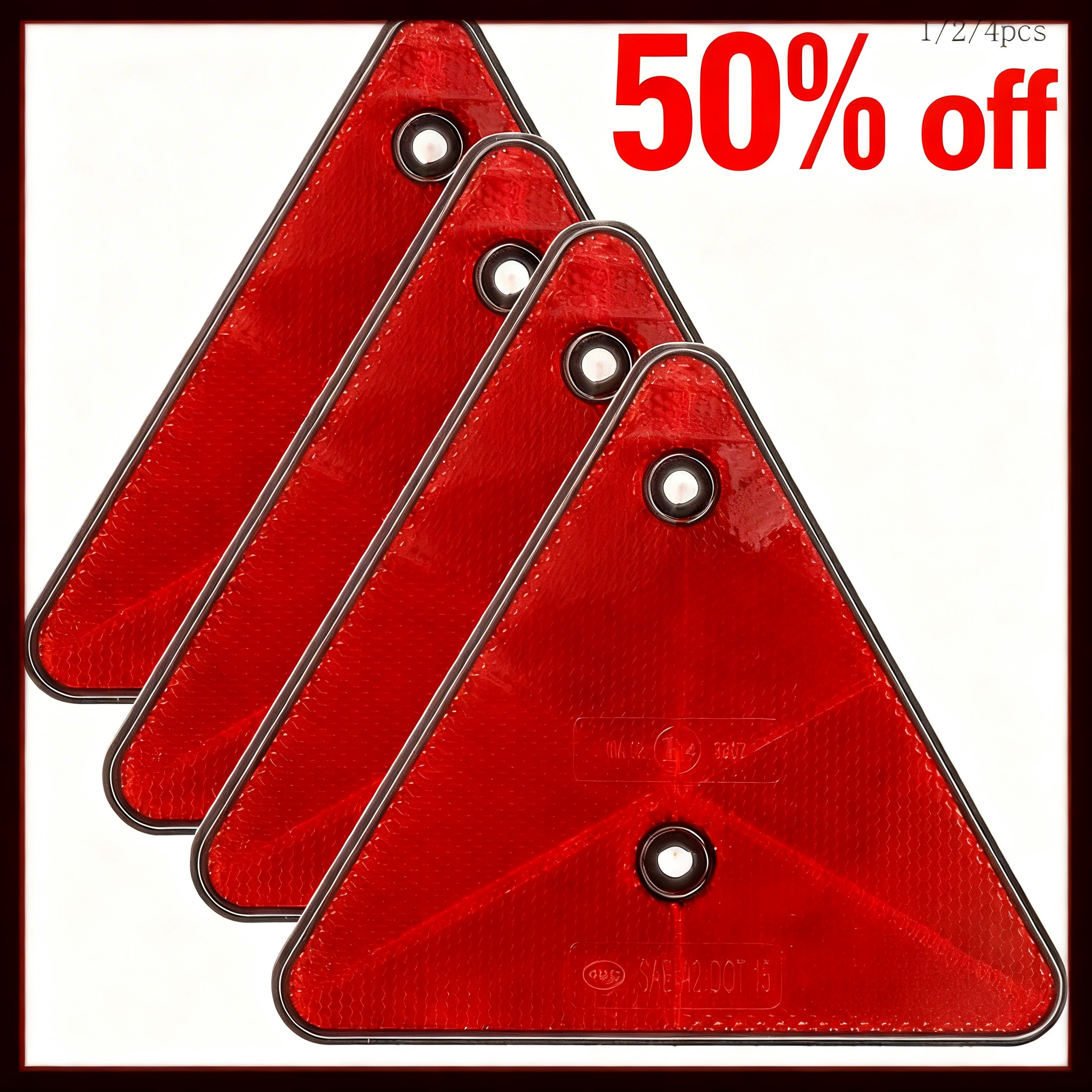 1/2/4 STUKS Rode Driehoek Reflectoren Achterreflectoren Veiligheidswaarschuwing Voor Trailer Fiets Motorfiets Vrachtwagen Boot Auto Accessoires