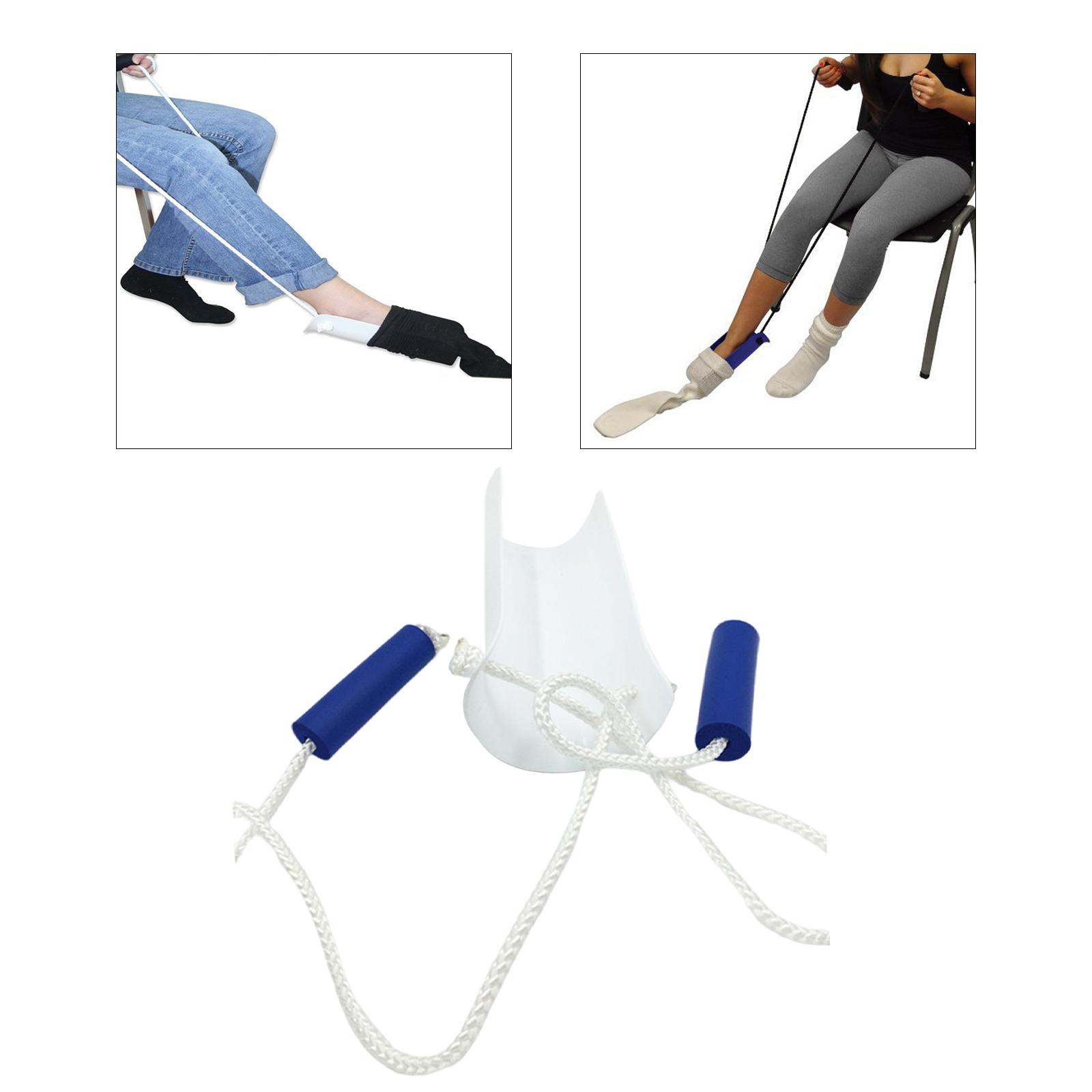 Sock Aid Dressing Assistance Tool Puller Easy On and Off Non-Slip with Adjustable Cords Sock wearing for Pregnant Women Disabled