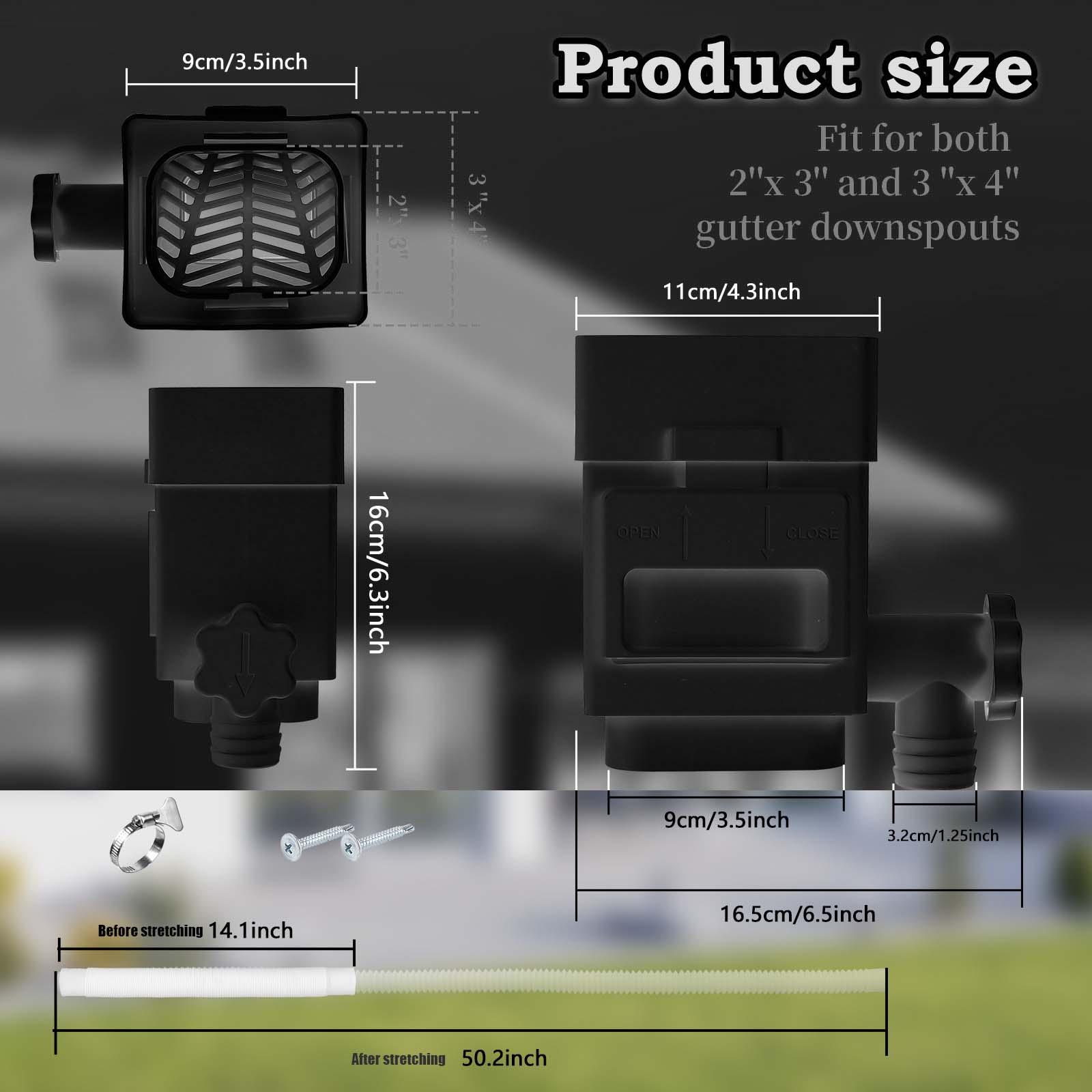 Système de collecte d'eau de pluie, Collecteur d'eau de pluie, Degré d'usure, Becs de descente, Arrosage, Cour, user inage, Pelouse, 2 po x 3 po