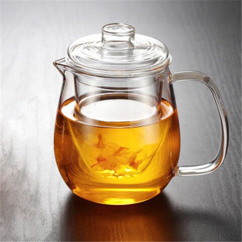 Glass Tea Infuser Tea Pot Chinese Kung Fu Tea Set Puer Kettle Coffee Glass Maker Convenient Office Teapot 500Ml: 600ml