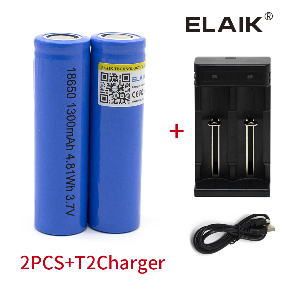 18650 1300 mah power lithium battery 3.7 V strong light flashlight rechargeable battery 1-10pcs batteries include charger set: GRAY