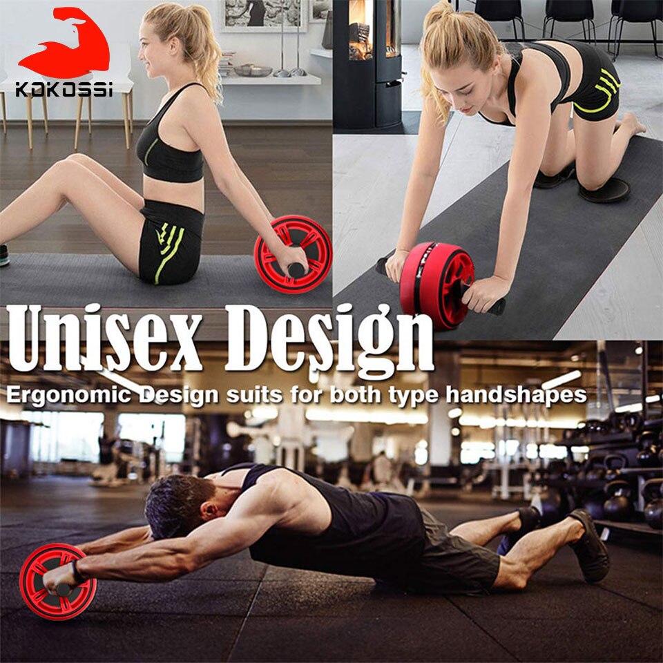 Kokossi Abs Abdominale Roller Oefening Wiel Fitness Apparatuur Mute Roller Voor Armen Terug Buik Core Trainer Body Vorm Training