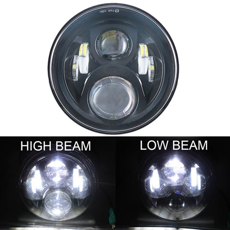 Motorcycle 7 inch LED Headlight for Harley Touring Ultra Classic Electra Street Glide Road King Yamaha Motorcycle Headlamp: Type H