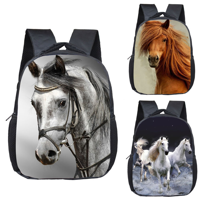 Krieg Pferd Rucksack Jungen Mädchen Kinder Schule Taschen Cartoon Pony Kindergarten Schule Rucksäcke Baby Kleinkind Tasche Kinder BookBag