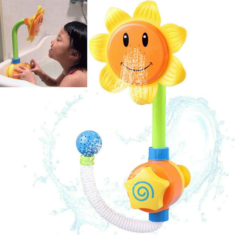 neueste Heiße Baby Schlecht Spielzeug freundlicher Sonnenblumen sprühen Wasser Dusche Badewanne Wasserhahn freundlicher Schlecht Spielzeug