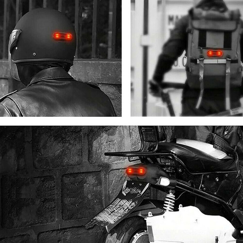 Luz trasera para casco de motocicleta, luz de advertencia intermitente, resistente al agua, todoterreno, ATV, modificado