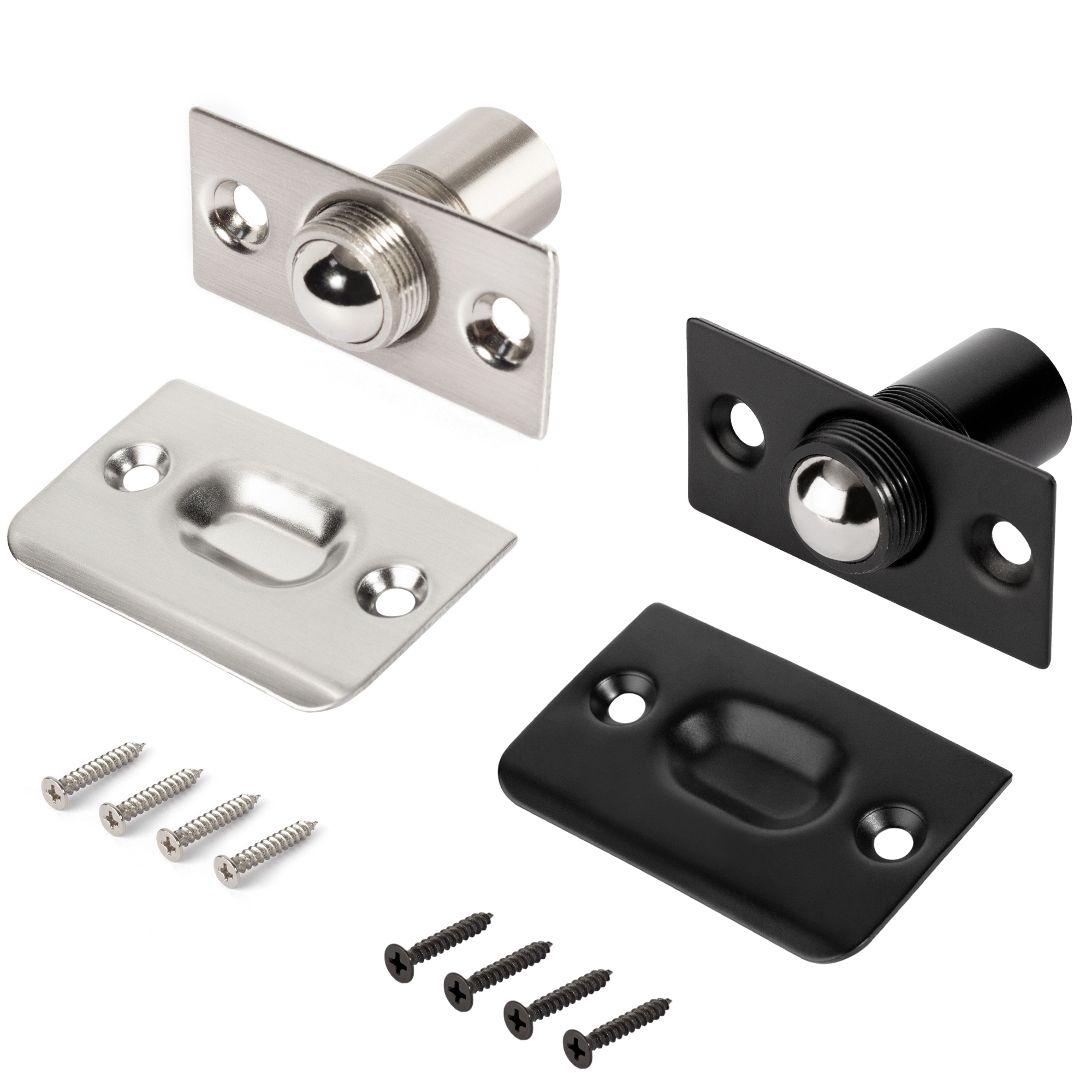 Ball Roller Spring Door Latch Hardware Brass Cabinet Closet Catch Brushed Satin and Black Gate Door Catcher
