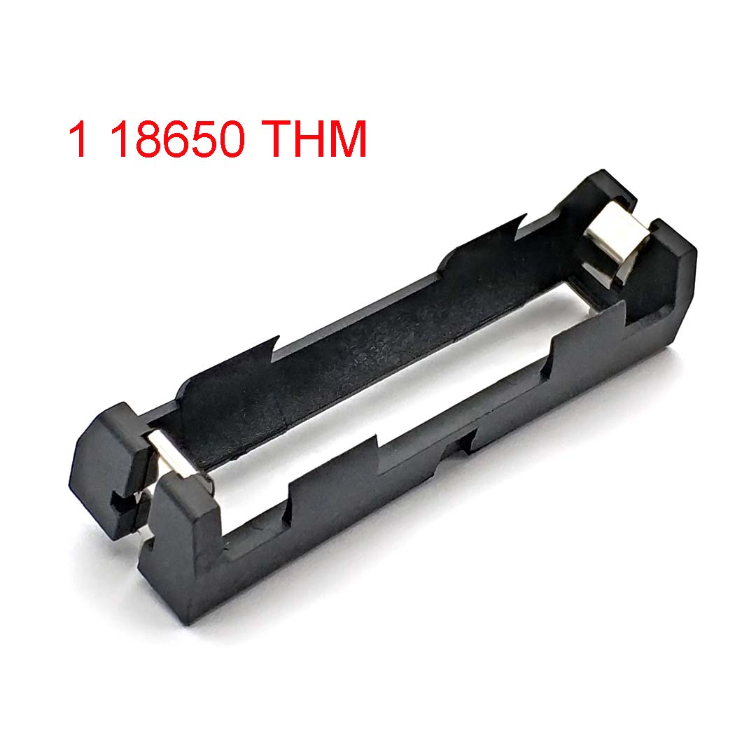 1 18650 batterijhouder thm met pinnen 18650 batterijopbergdoos tbh -18650-1c- thm