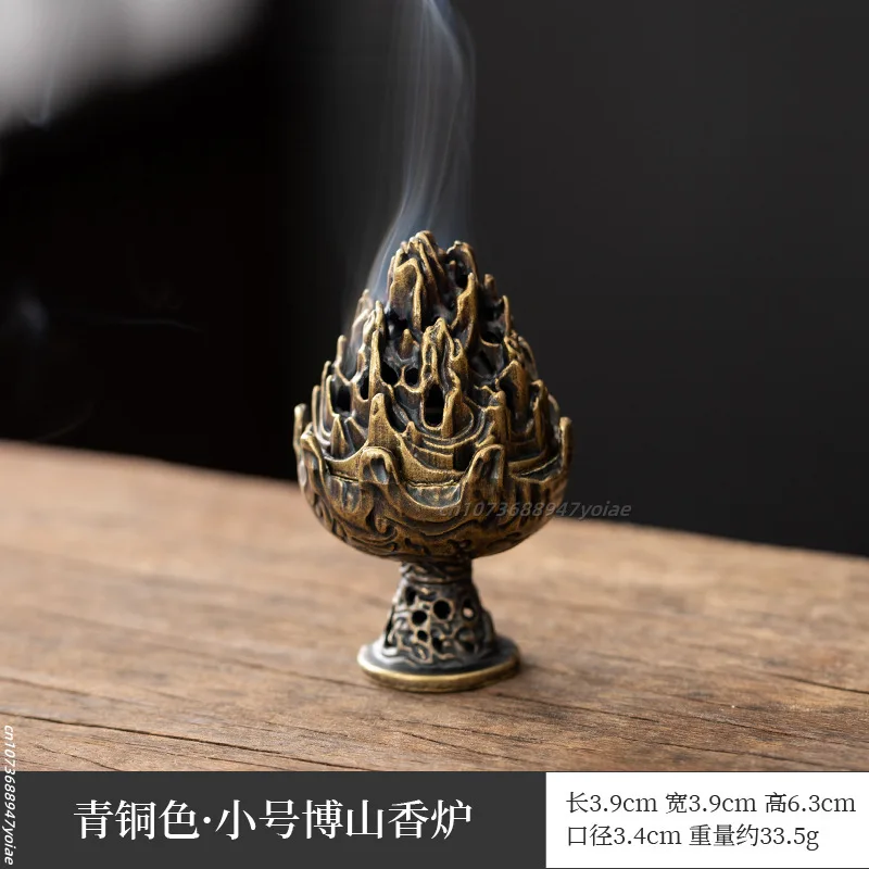 Antique Pocket Dragon Phoenix Incense Burner Hollow Incense Mini Ornaments Chinese Ancient Tea Desk Decor Office Decoration: Clear