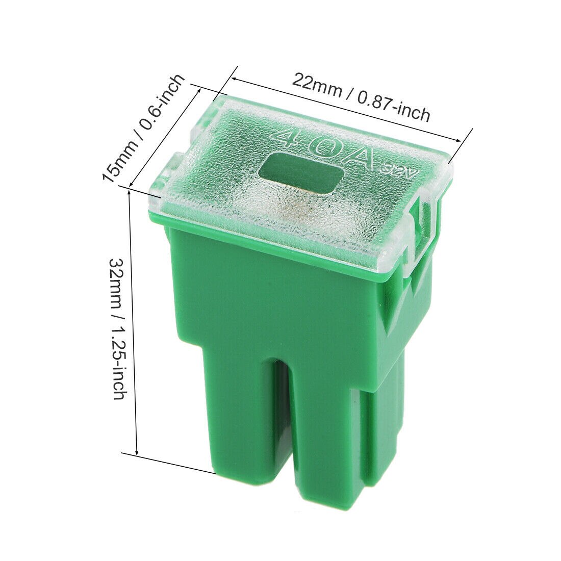 Automotive Mini Cartridge Fuse 32V 40A Female Terminal Car Truck Vehicle 5pcs