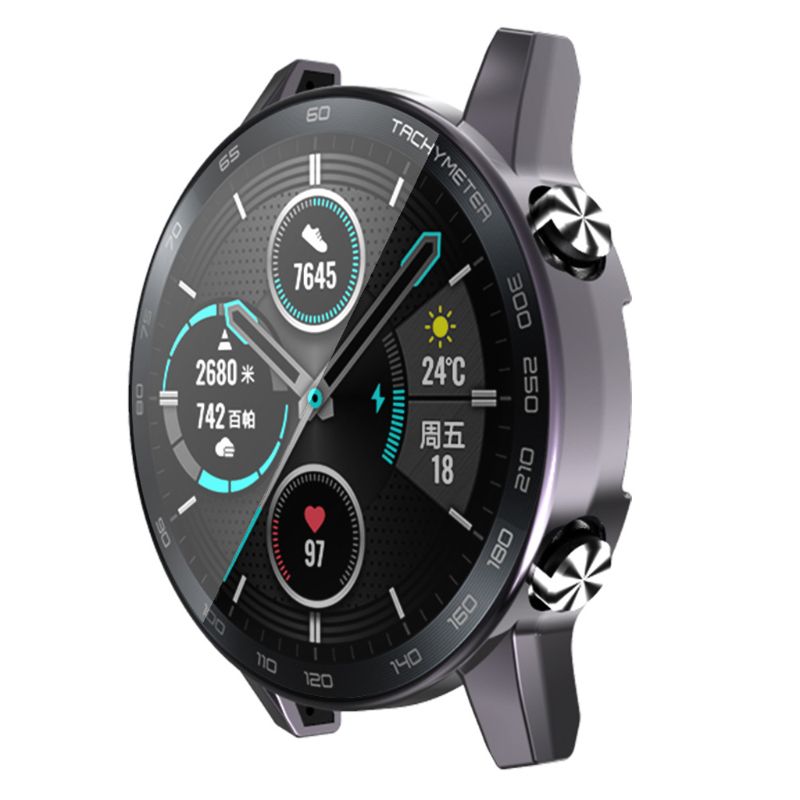 Galvanik TPU Uhr Abdeckung Hülse Bildschirm Schutz fallen für Honor Magie 2 46mm Smartwatch Zubehör: grau