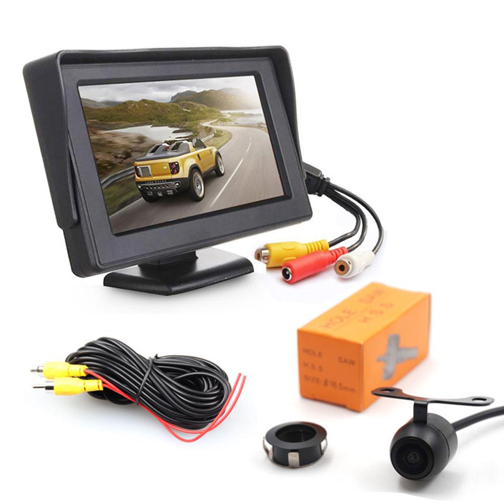 Himiss Rear View Parking Camera - 4.3-Inch Lcd-scherm IP68 Waterdichte Cmos Sensor 130-Graden Lens Voor truck, auto