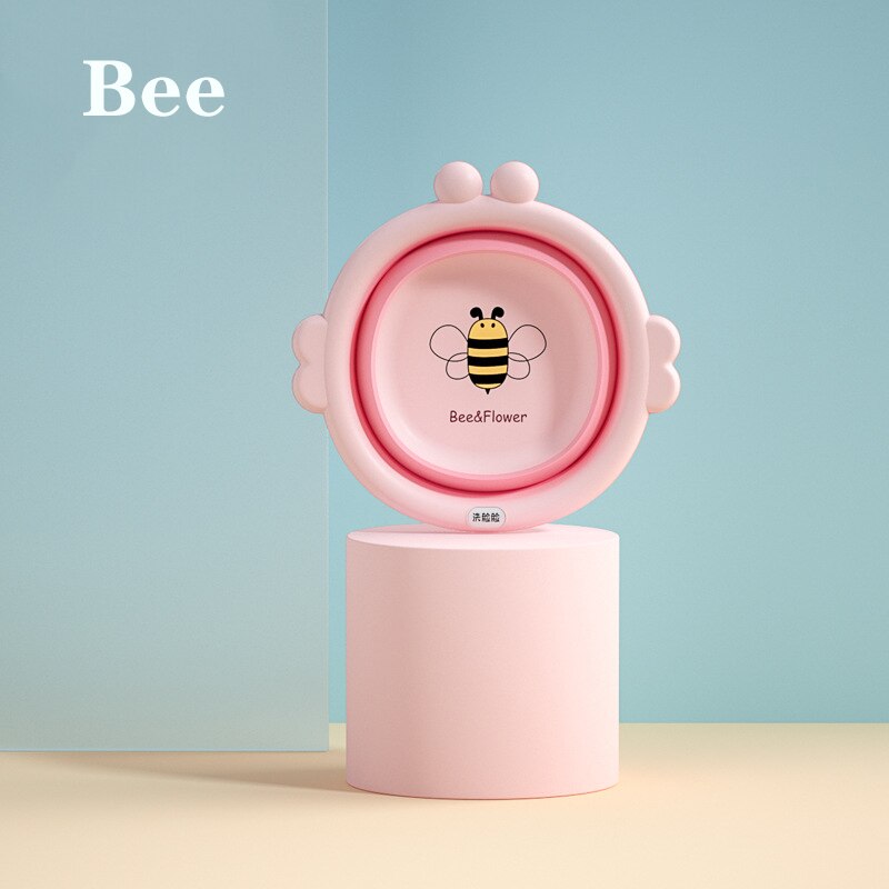 Children's basin washbasin household foldable baby washbasin plastic basin children's products: bee