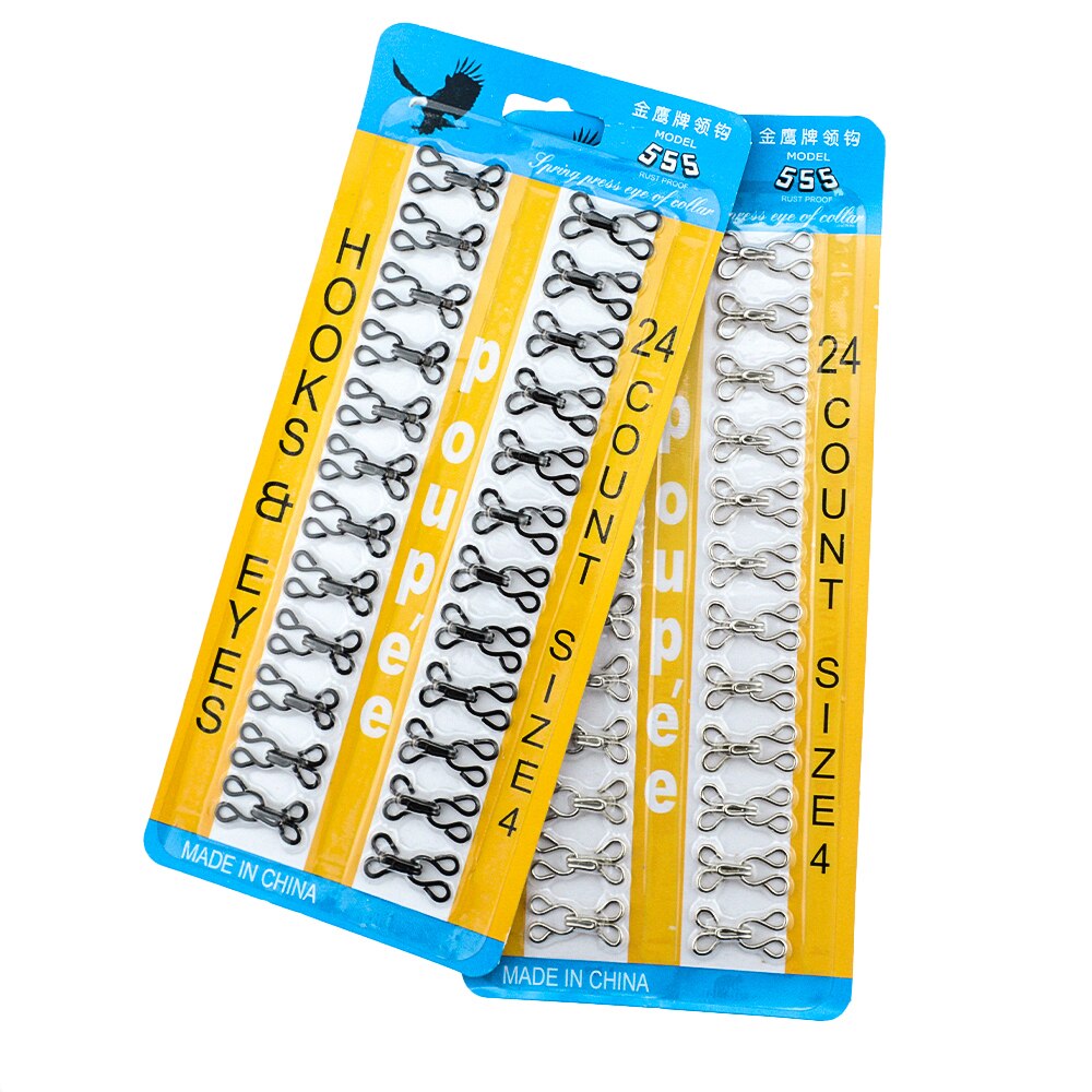 48Pcs Metal Buckle Button Shirt Hook and Eye Fastener for Dress/Corset/Collar/Bag Wraps Quilt/Shirt Sewing Accessories