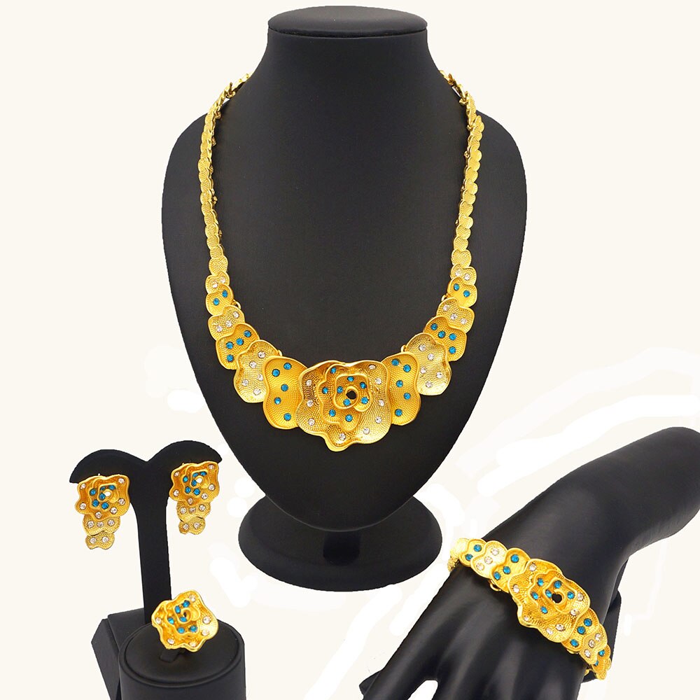 sieraden sets voor afrikaanse vrouwen mode-sieraden sets goud sets groene ketting