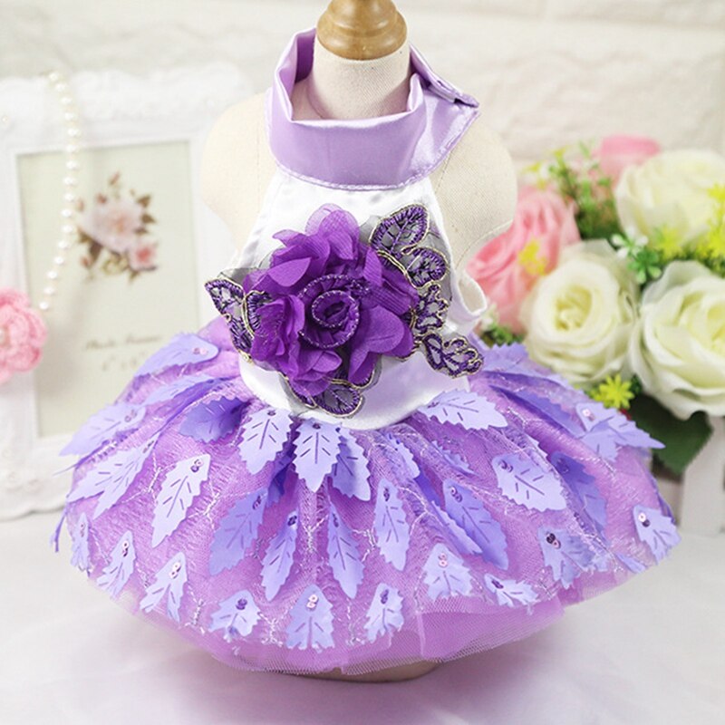 Ropa para perros pequeños, vestido para perros de princesa dulce, primavera-verano, encaje para cachorros pequeños, princesa Chihuahua