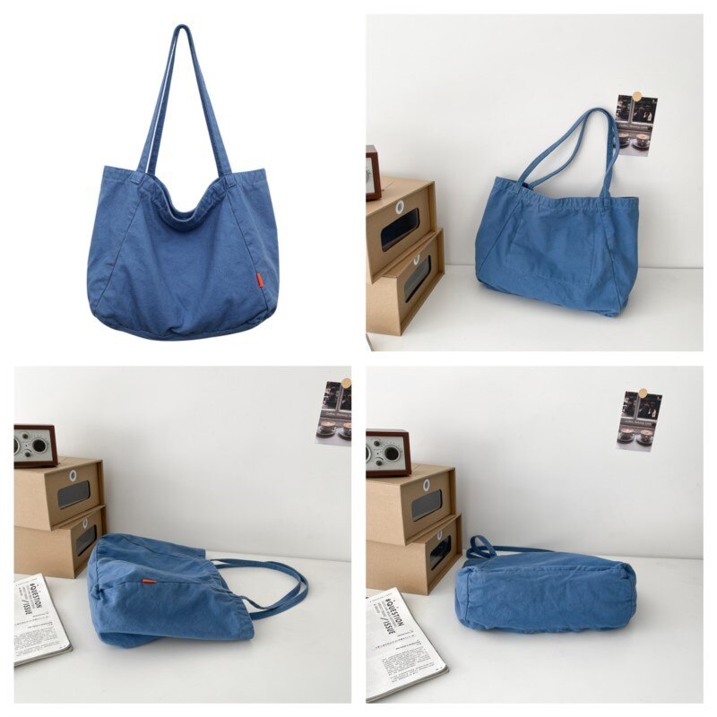 Borsa a tracolla da donna di alta qualità borse da donna in tela tinta unita per donna borsa Shopping Tote Casual moda femminile