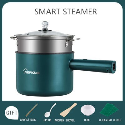 Multi-Function Electric Cooker Student Dormitory Cooker Mini Electric Cooker Non-Stick Rice Cooker 110V U.S. Standard: GREEN 4