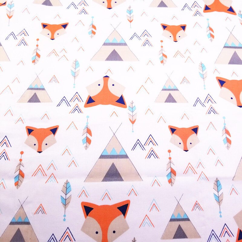 100% Cotton Twill Fabric Printed Fox Cotton Patchwork Cloth For Textile Material Bed Sheet Soft Cloth Quilting Patchwork Tecido
