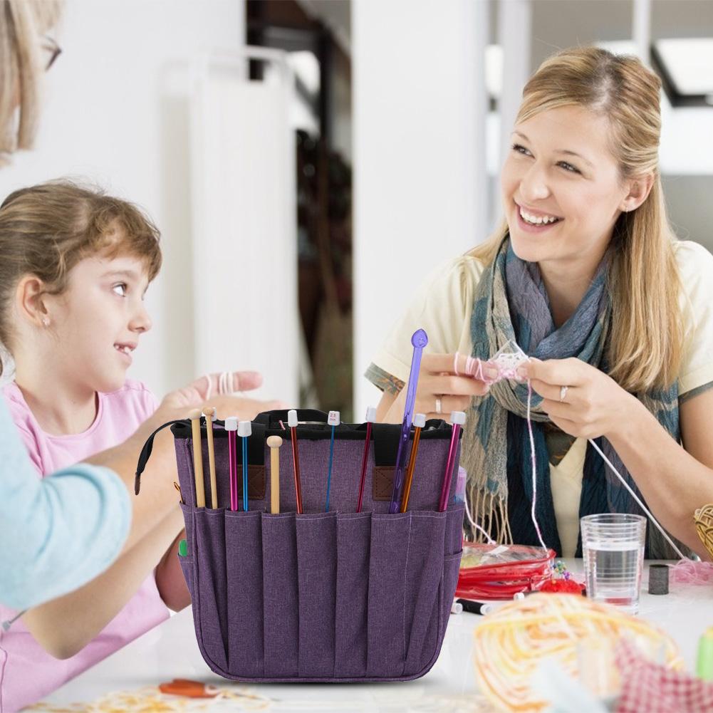 Portable Knitting Bag Yarn Wool Crochet Storage Bag Sewing Knitting Needle DIY Organizer Knitting Bag