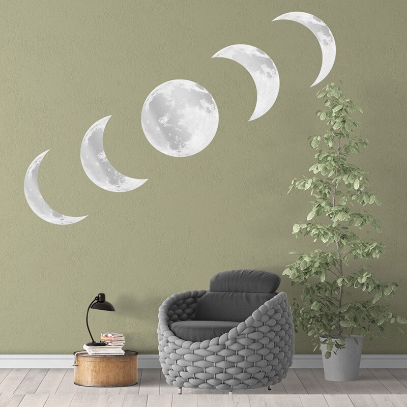 Lichtgevende Maan Fase Diagram 3D Muurstickers Voor Kinderkamer Woonkamer Plant Glow In The Dark Stickers Wall Art home Decor