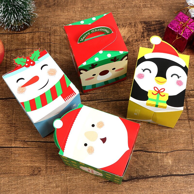 Caja de Apple con dibujos animados, embalaje de Nochebuena, vela de , cera de parafina, manualidades, novedad