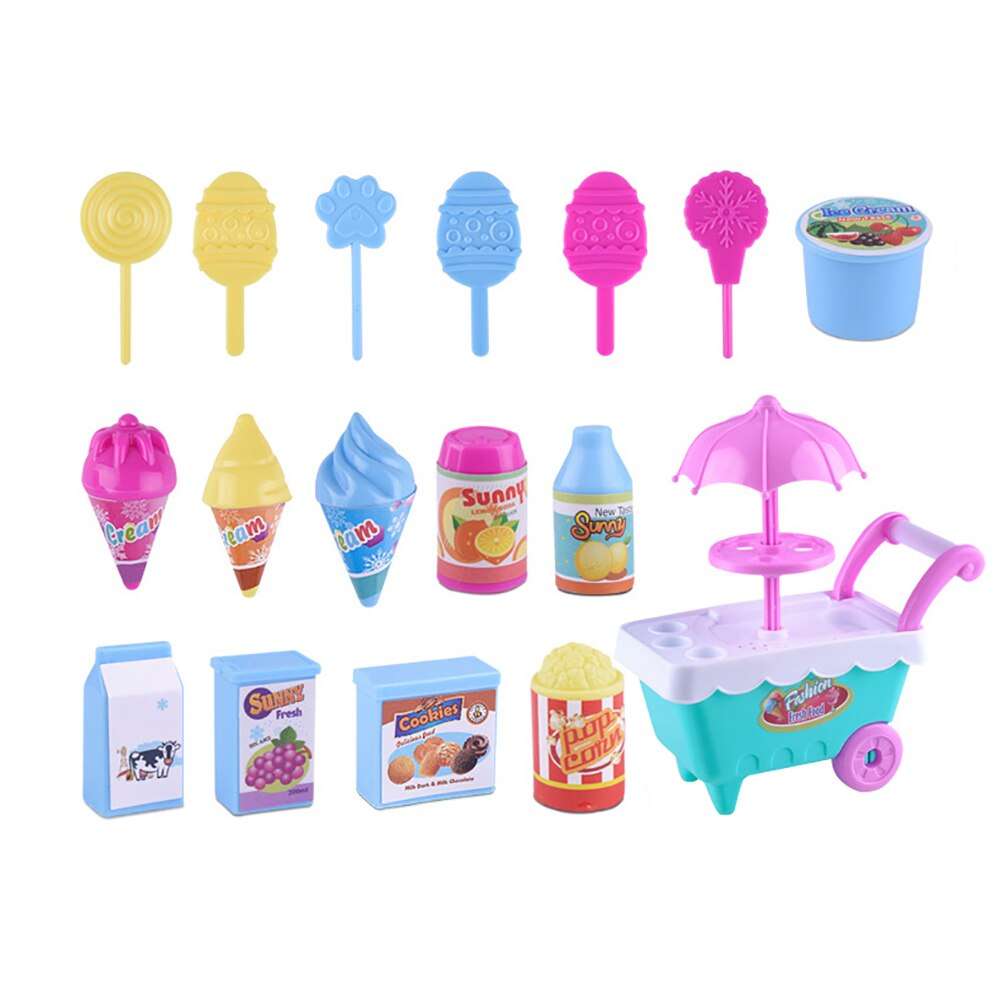 Lovely Simulation Candy Lollipop Ice Cream Plastic Trolley Children Girls Toy Girl Play House Set Of Toys