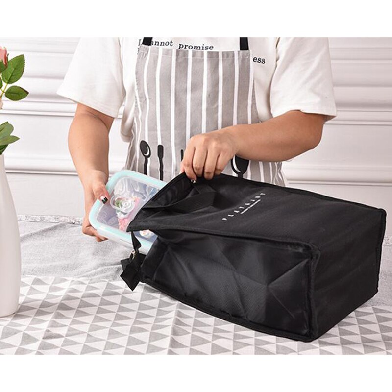 Sacs à déjeuner thermiques portatifs de rayures blanches noires pour des femmes enfants hommes nourriture pique-nique refroidisseur boîte sac fourre-tout isolé récipient de stockage