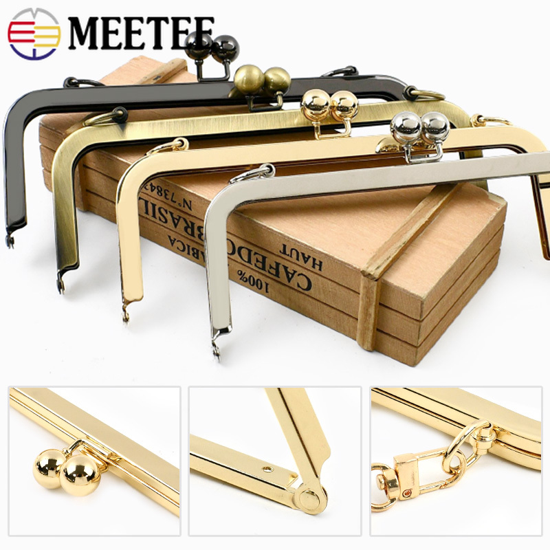 1/2 Stuks 20/25 Cm Metalen Portemonnee Frame Kus Sluiting Handvat Vierkante Gladde Zakken Portemonnee Frame Diy Naaien Beugels accessoires Voor Handtassen