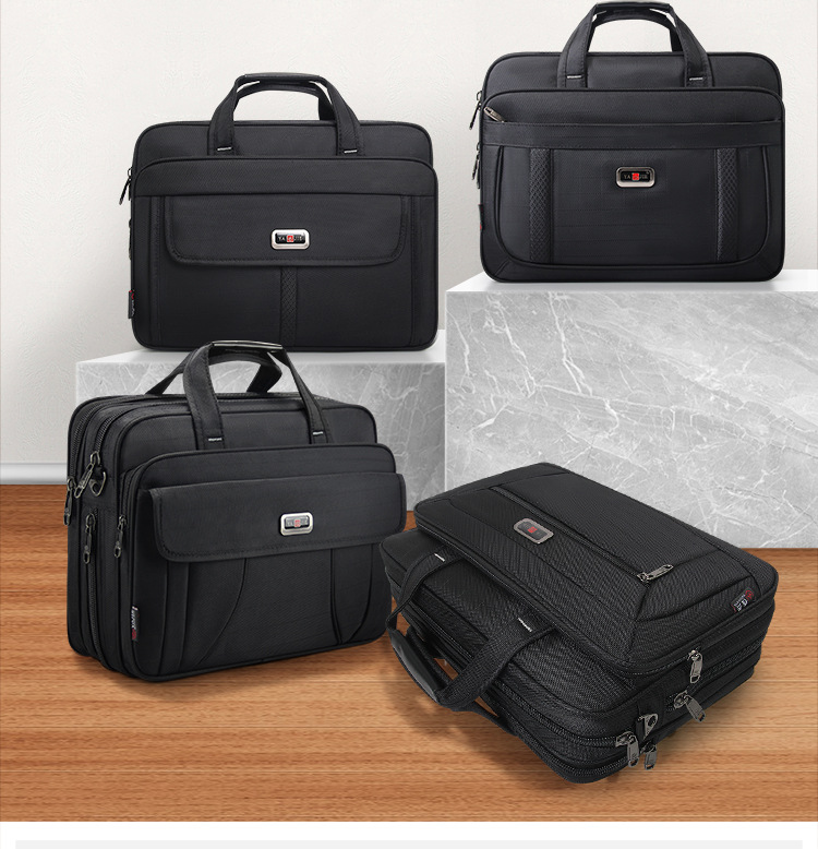 briefcase canvas waterproof large capacity 15.6 inch laptop bag work bag business bags official office bag