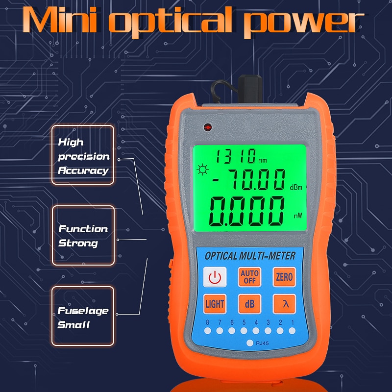 FTTH Mini medidor de potencia óptica AUA-G70A/50A OPM, probador de Cable de fibra óptica-70dBm ~ + 10dBm SC/FC/ST conector de interfaz Universal