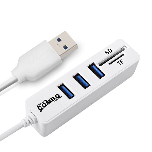 USB HUB Combo USB 2.0 HUB Multi USB Splitter Hoge Snelheid Draagbare Poorten 3/6 SD/TF Card Reader voor laptop PC Computer: 3 Ports USB White