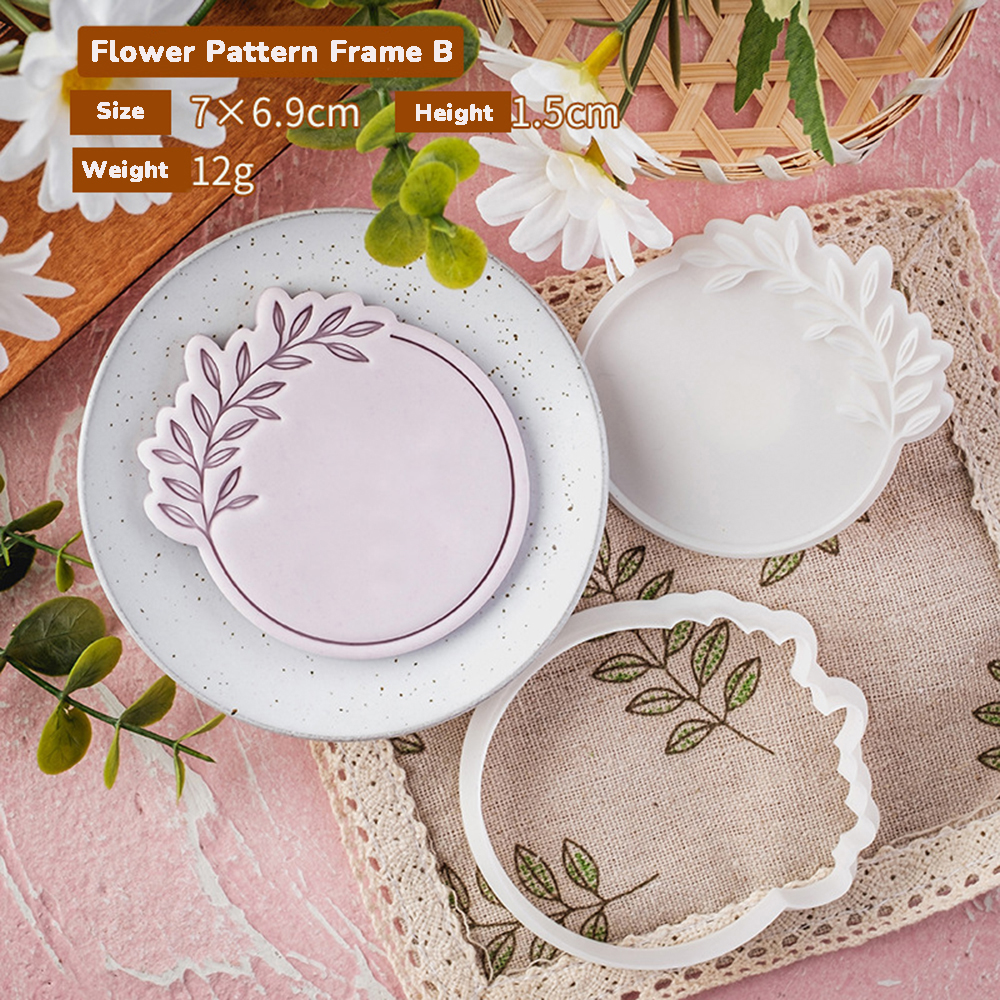Pattern Blessing Cookie Mold Wedding Birthday Cake Cutting Mold DIY Baking Tool: Dark Grey